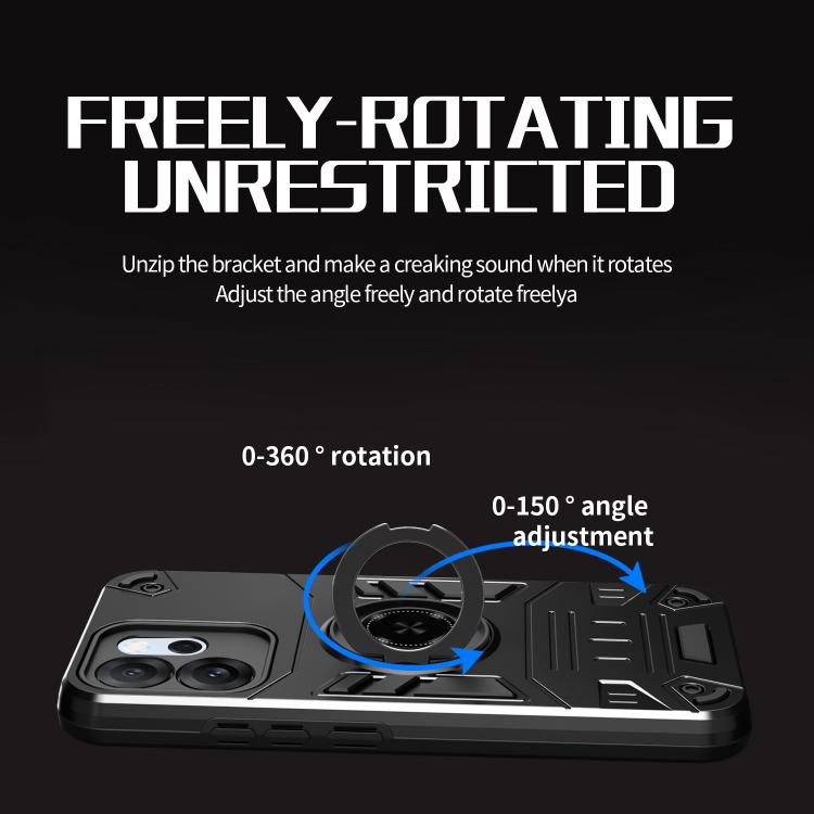 For OPPO Reno14 F 5G Rotating Holder TPU Hybrid PC Phone Case