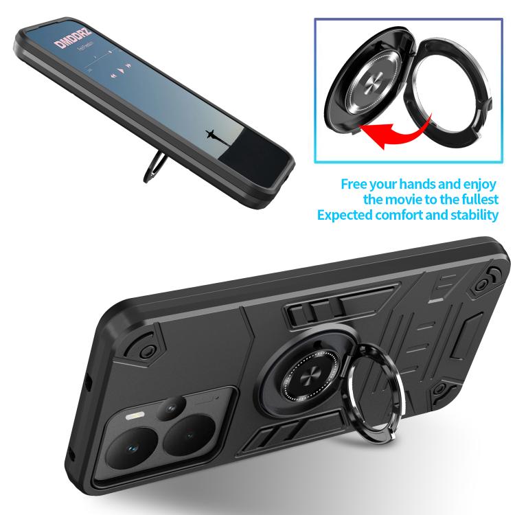 For Realme 14 Rotating Holder TPU Hybrid PC Phone Case