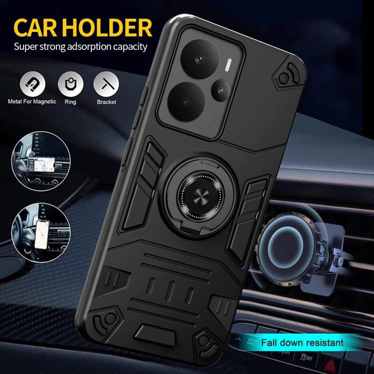 For Realme 14 Rotating Holder TPU Hybrid PC Phone Case