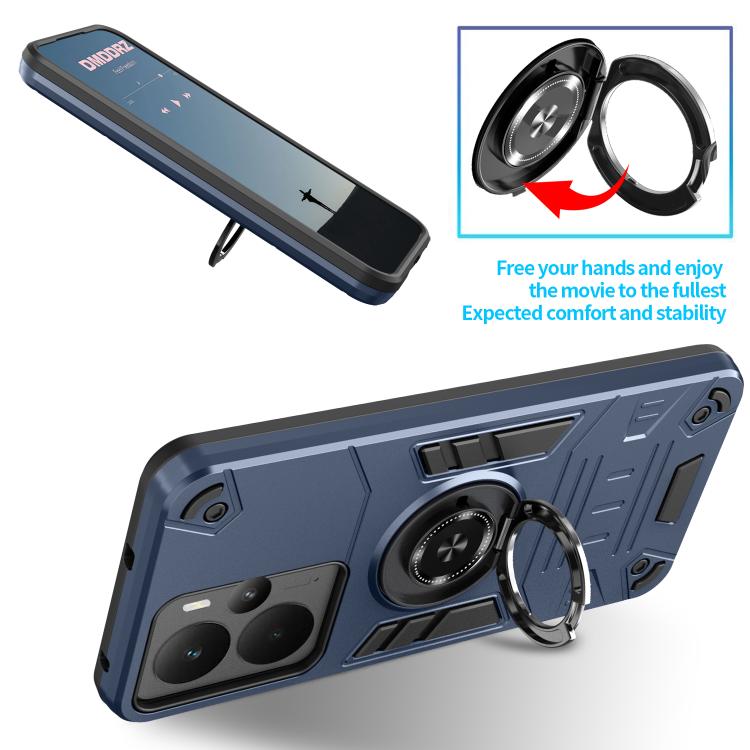 For Realme 14 Rotating Holder TPU Hybrid PC Phone Case
