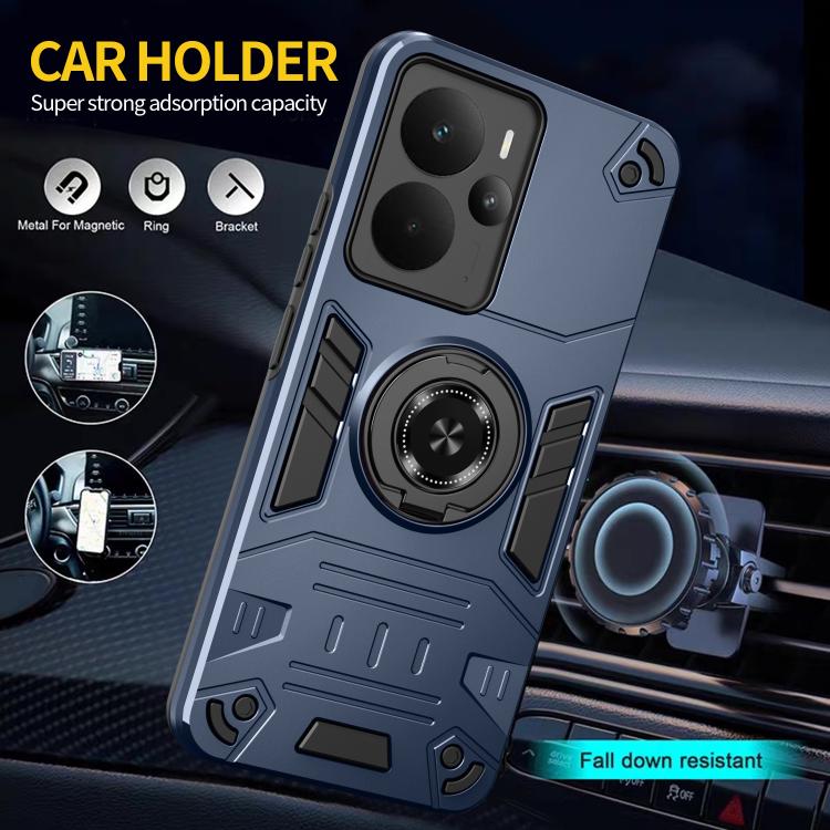 For Realme 14 Rotating Holder TPU Hybrid PC Phone Case