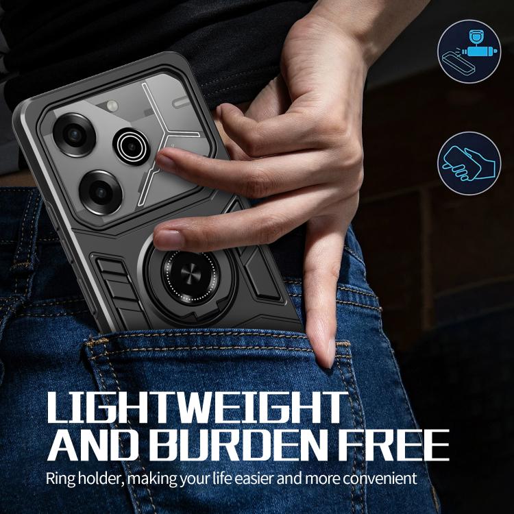 For Tecno Pova 6 / 6 Pro 5G Rotating Holder TPU Hybrid PC Phone Case
