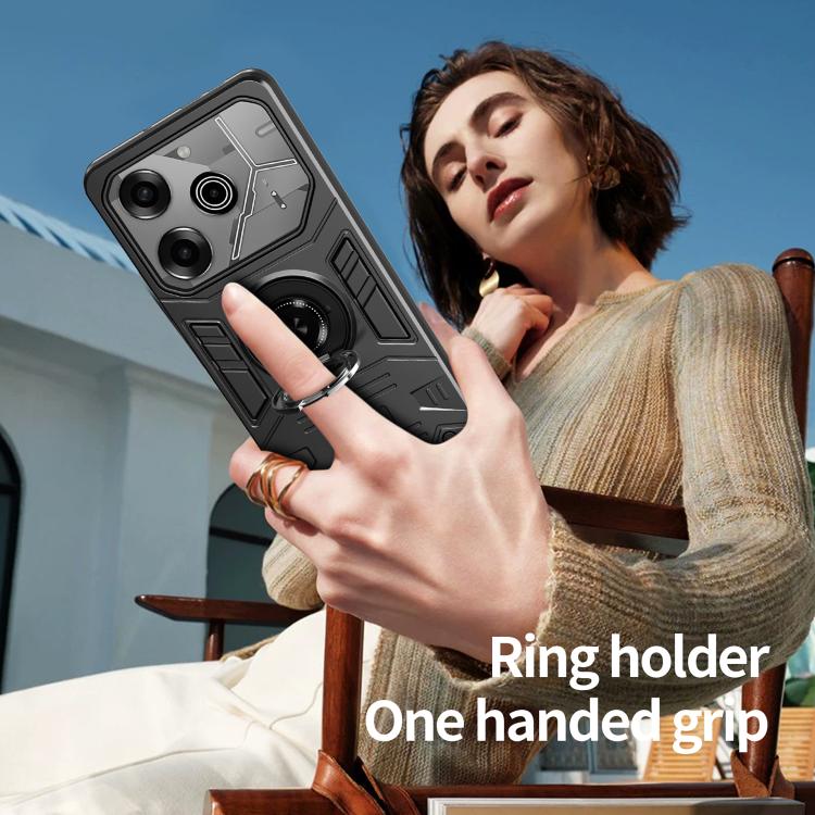 For Tecno Pova 6 / 6 Pro 5G Rotating Holder TPU Hybrid PC Phone Case