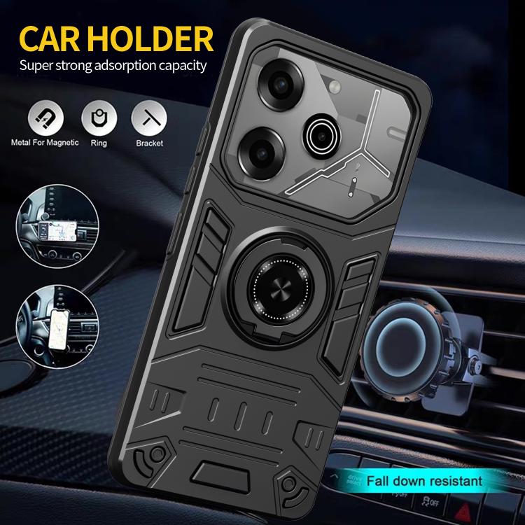 For Tecno Pova 6 / 6 Pro 5G Rotating Holder TPU Hybrid PC Phone Case