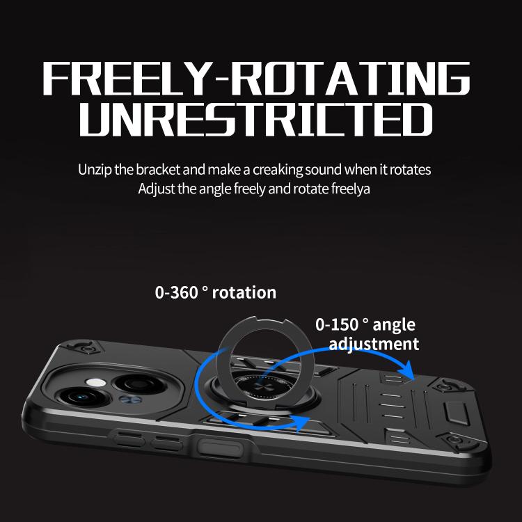 For Tecno Pop 9 4G Rotating Holder TPU Hybrid PC Phone Case