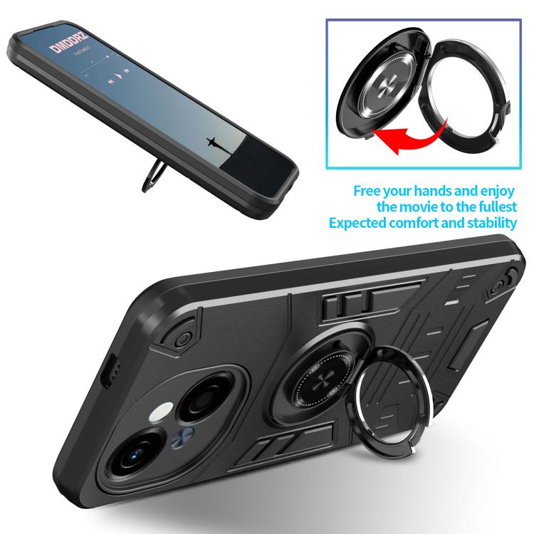 For Tecno Pop 9 4G Rotating Holder TPU Hybrid PC Phone Case