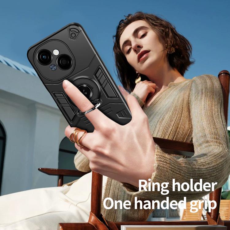 For Tecno Pop 9 4G Rotating Holder TPU Hybrid PC Phone Case