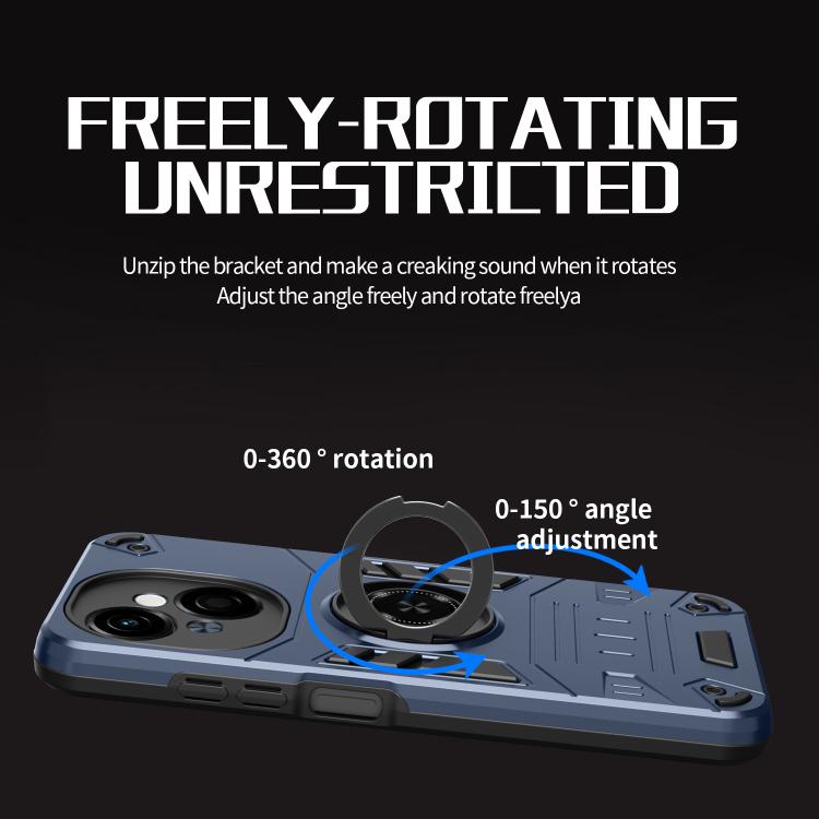 For Tecno Pop 9 4G Rotating Holder TPU Hybrid PC Phone Case