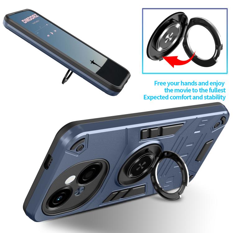 For Tecno Pop 9 4G Rotating Holder TPU Hybrid PC Phone Case
