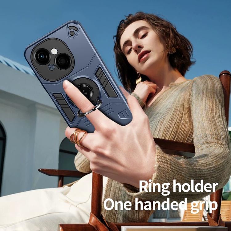 For Tecno Pop 9 4G Rotating Holder TPU Hybrid PC Phone Case