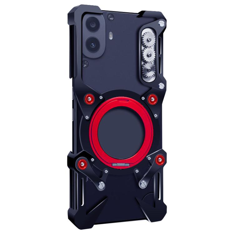 For Nothing CMF Phone 1 Rotating Bracket Hollow Metal Phone Case with Lanyard