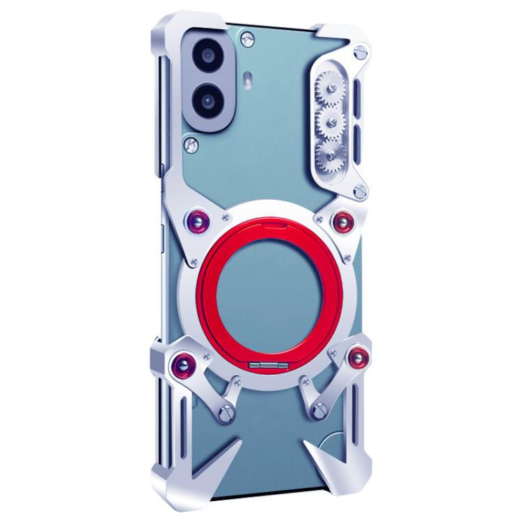 For Nothing CMF Phone 1 Rotating Bracket Hollow Metal Phone Case with Lanyard