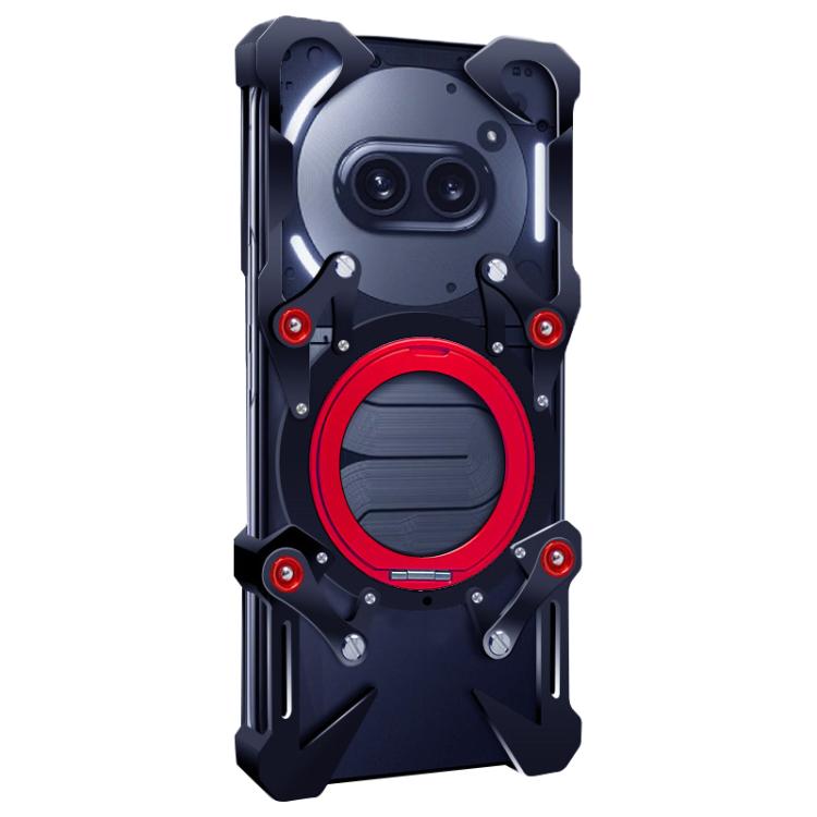 For Nothing Phone 2a Rotating Bracket Hollow Metal Phone Case with Lanyard