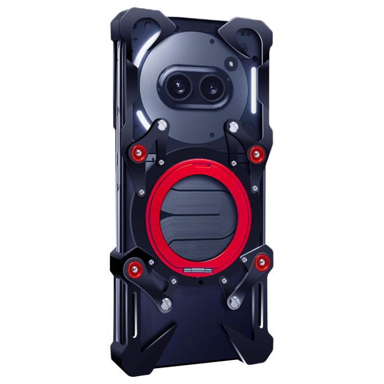 For Nothing Phone 2a Plus Rotating Bracket Hollow Metal Phone Case with Lanyard