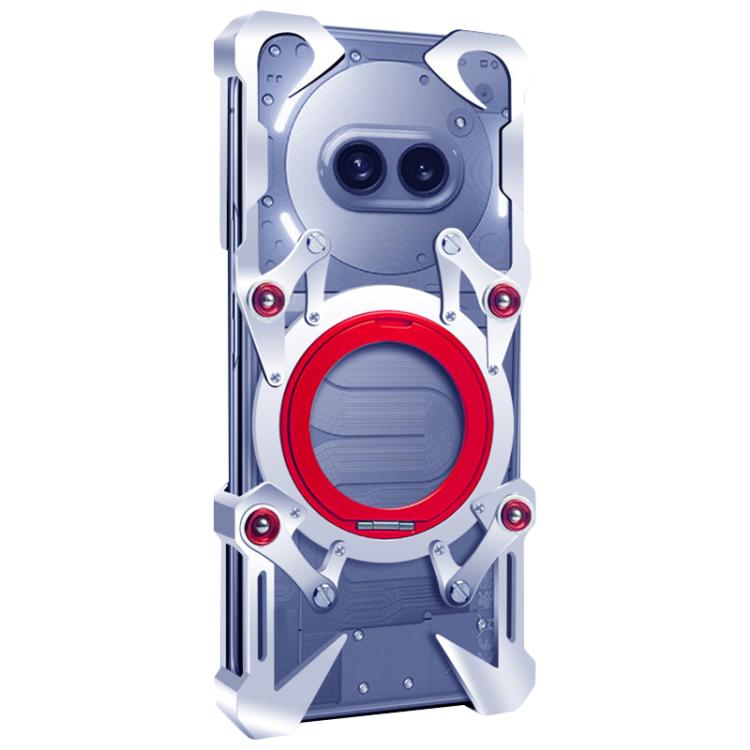 For Nothing Phone 2a Plus Rotating Bracket Hollow Metal Phone Case with Lanyard