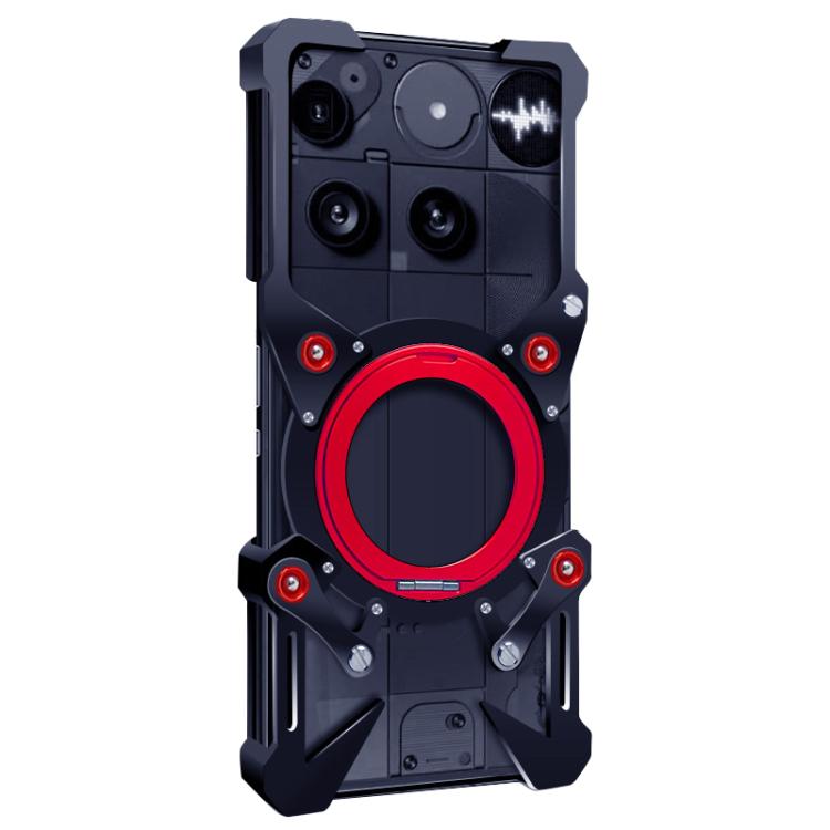 For Nothing Phone 3 Rotating Bracket Hollow Metal Phone Case with Lanyard