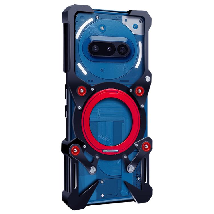 For Nothing Phone 3a Rotating Bracket Hollow Metal Phone Case with Lanyard