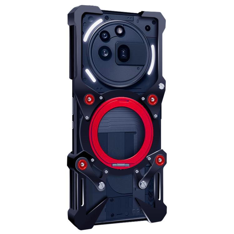 For Nothing Phone 3a Pro Rotating Bracket Hollow Metal Phone Case with Lanyard
