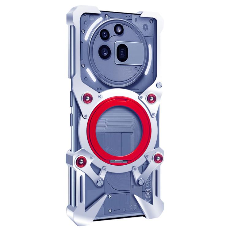 For Nothing Phone 3a Pro Rotating Bracket Hollow Metal Phone Case with Lanyard