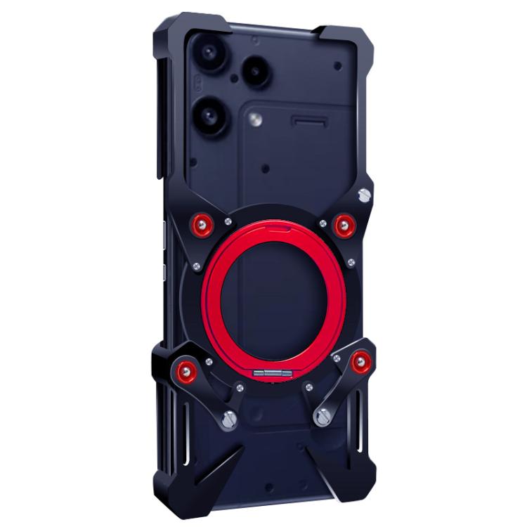 For Nothing Phone 3a Lite Rotating Bracket Hollow Metal Phone Case with Lanyard