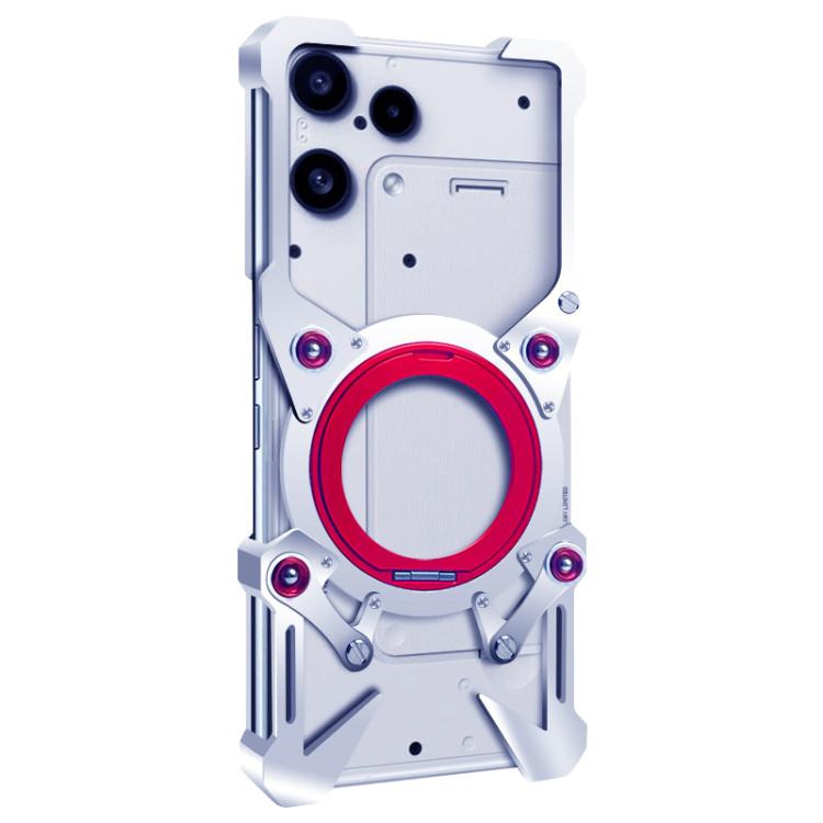 For Nothing Phone 3a Lite Rotating Bracket Hollow Metal Phone Case with Lanyard