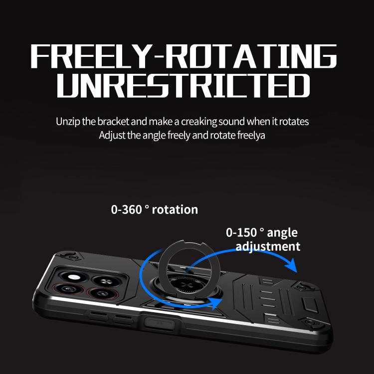 For ZTE Blade A35 / A55 Rotating Holder TPU Hybrid PC Phone Case