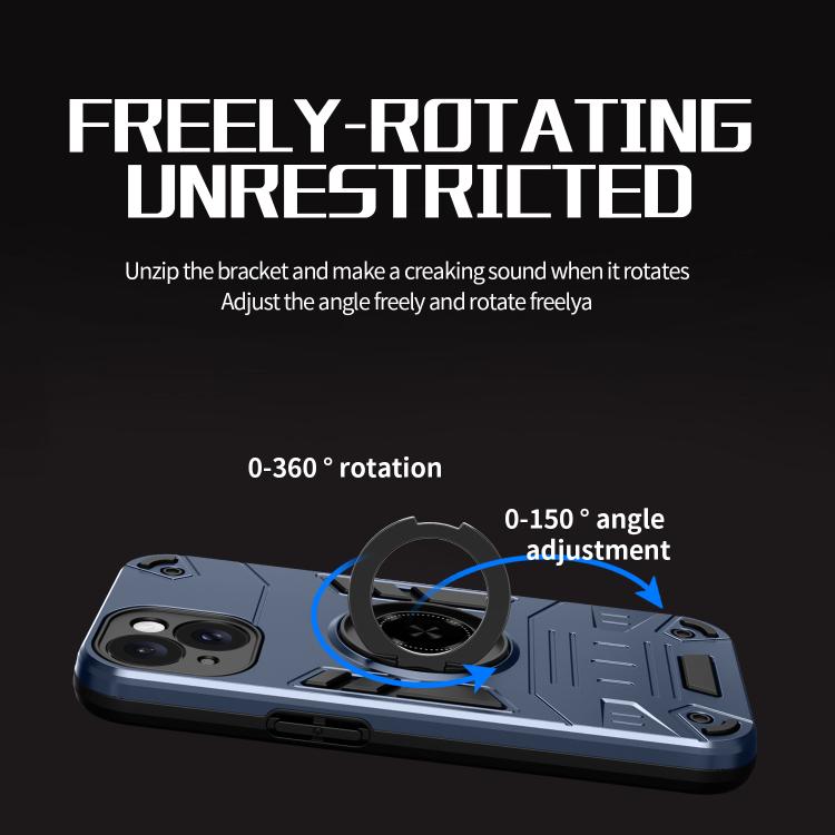 For iPhone 15 Rotating Holder TPU Hybrid PC Phone Case