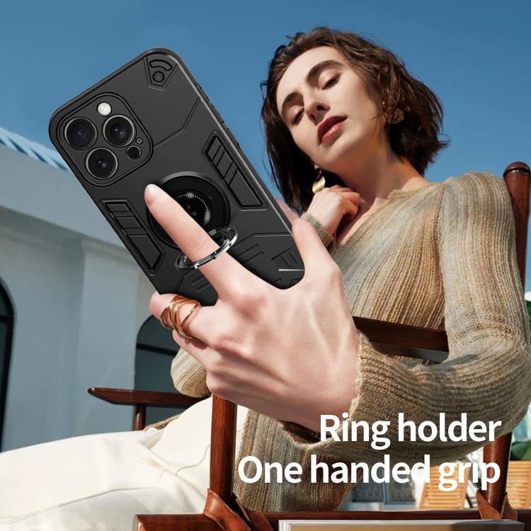 For iPhone 15 Pro Rotating Holder TPU Hybrid PC Phone Case