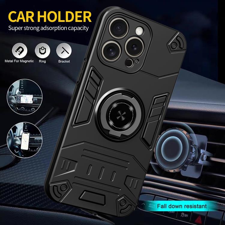 For iPhone 15 Pro Rotating Holder TPU Hybrid PC Phone Case