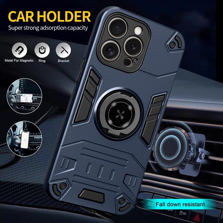 For iPhone 15 Pro Rotating Holder TPU Hybrid PC Phone Case