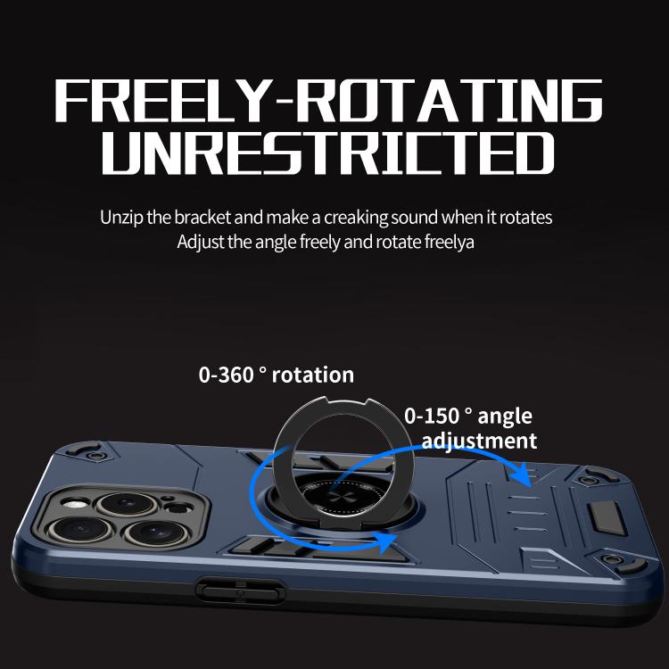 For iPhone 15 Pro Max Rotating Holder TPU Hybrid PC Phone Case