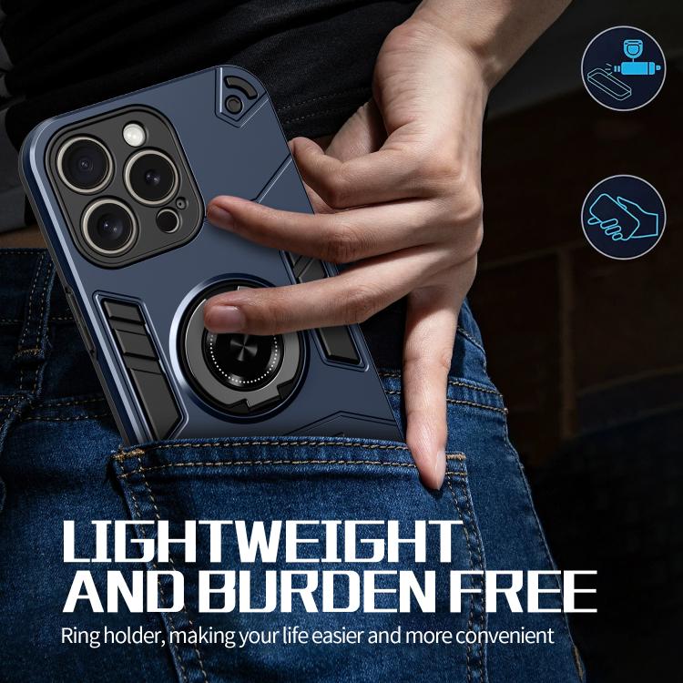 For iPhone 15 Pro Max Rotating Holder TPU Hybrid PC Phone Case