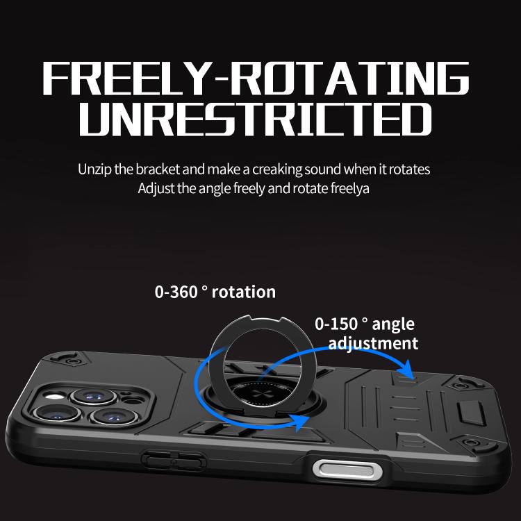 For iPhone 16 Pro Rotating Holder TPU Hybrid PC Phone Case