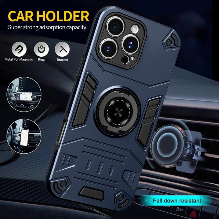 For iPhone 16 Pro Max Rotating Holder TPU Hybrid PC Phone Case