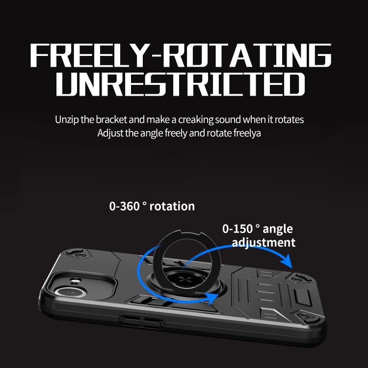 For iPhone 16e Rotating Holder TPU Hybrid PC Phone Case
