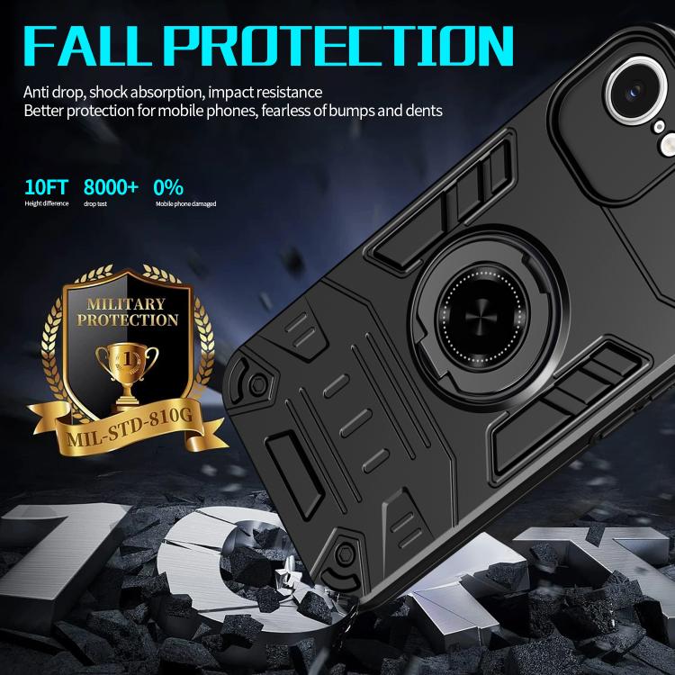 For iPhone 16e Rotating Holder TPU Hybrid PC Phone Case