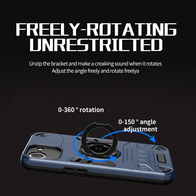For iPhone 16e Rotating Holder TPU Hybrid PC Phone Case