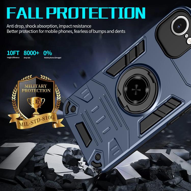 For iPhone 16e Rotating Holder TPU Hybrid PC Phone Case