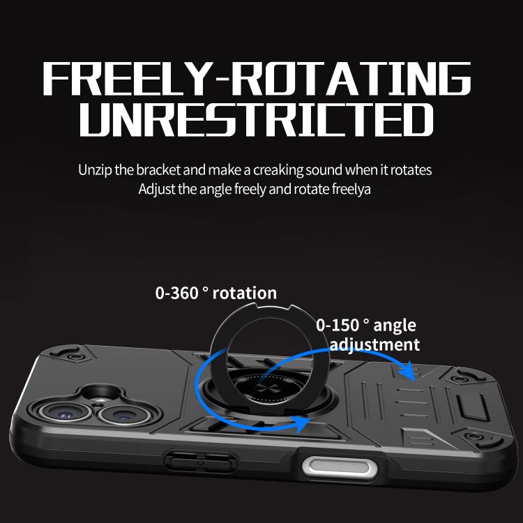 For iPhone 17 Rotating Holder TPU Hybrid PC Phone Case