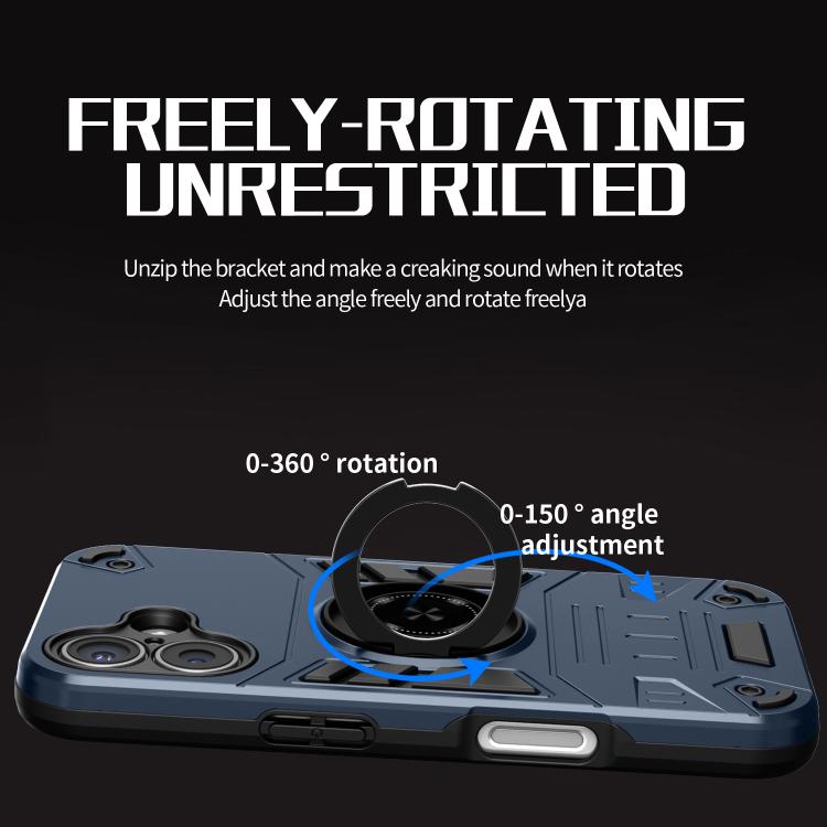 For iPhone 17 Rotating Holder TPU Hybrid PC Phone Case