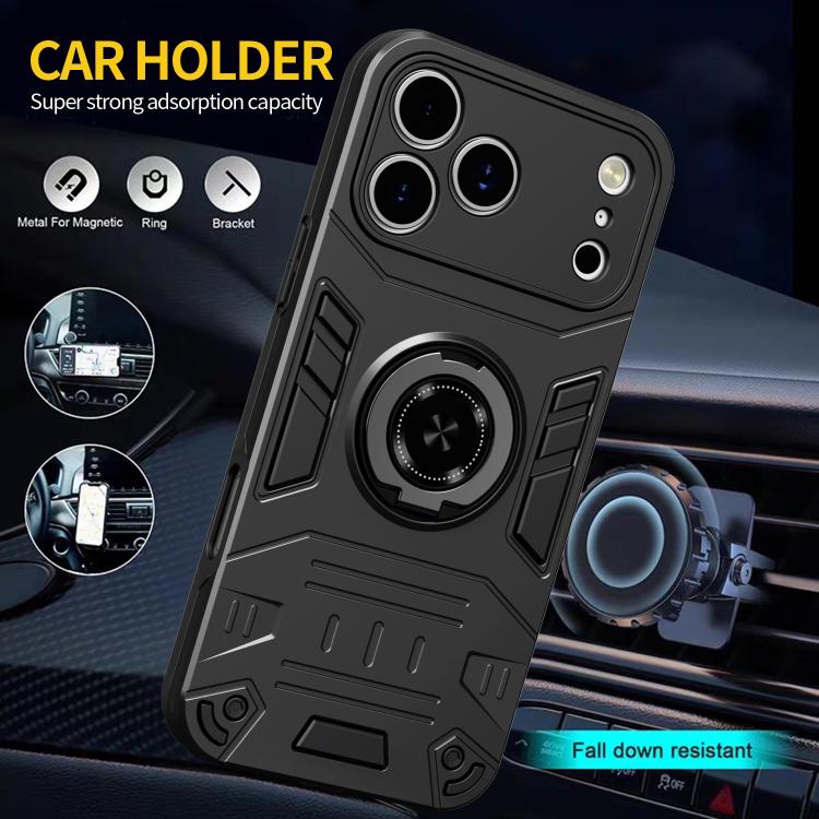For iPhone 17 Pro Rotating Holder TPU Hybrid PC Phone Case