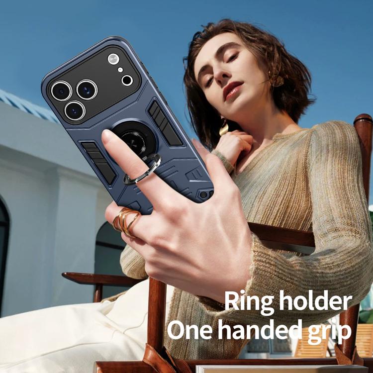 For iPhone 17 Pro Rotating Holder TPU Hybrid PC Phone Case