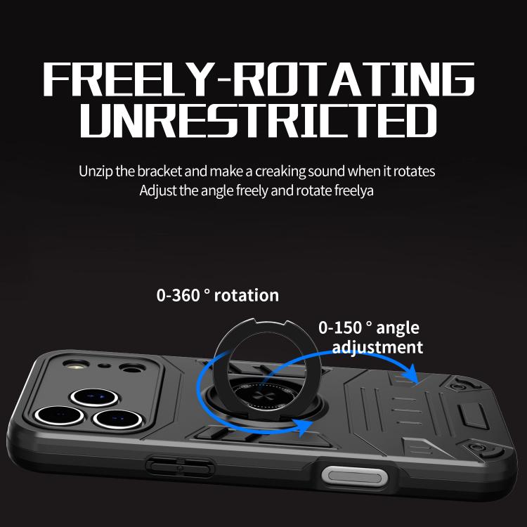 For iPhone 17 Pro Max Rotating Holder TPU Hybrid PC Phone Case