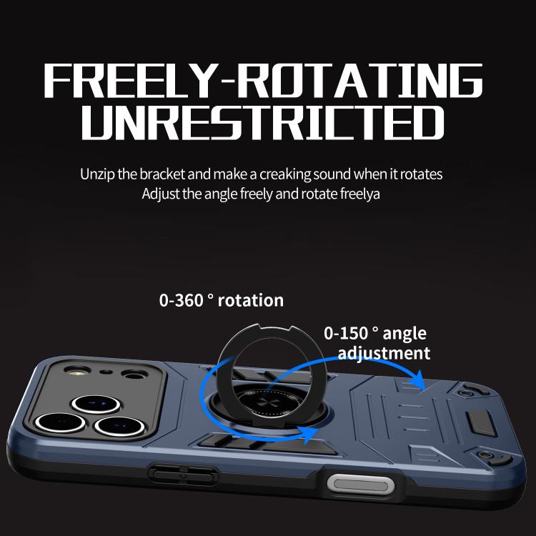 For iPhone 17 Pro Max Rotating Holder TPU Hybrid PC Phone Case