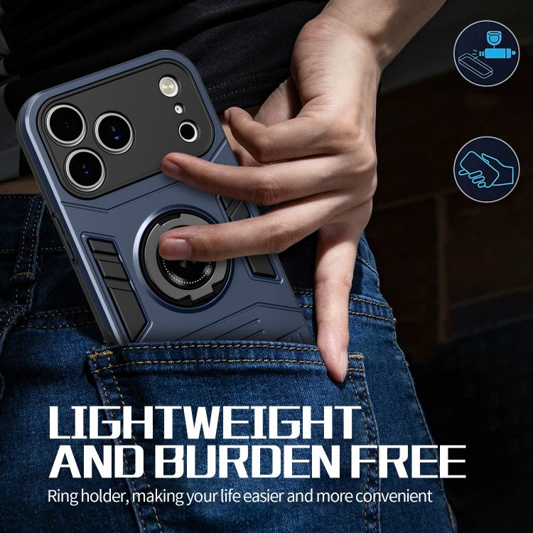 For iPhone 17 Pro Max Rotating Holder TPU Hybrid PC Phone Case