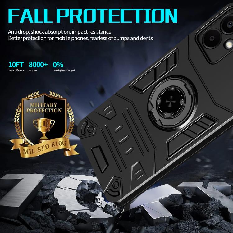 For Samsung Galaxy A06 4G Rotating Holder TPU Hybrid PC Phone Case