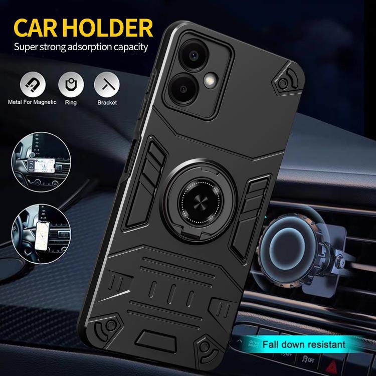 For Samsung Galaxy A06 4G Rotating Holder TPU Hybrid PC Phone Case