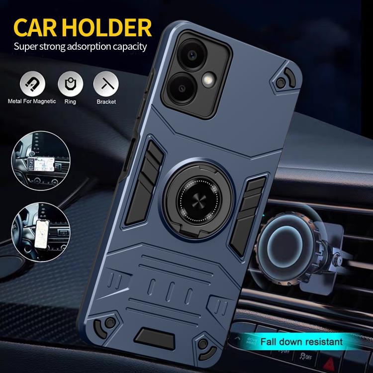 For Samsung Galaxy A06 5G Rotating Holder TPU Hybrid PC Phone Case