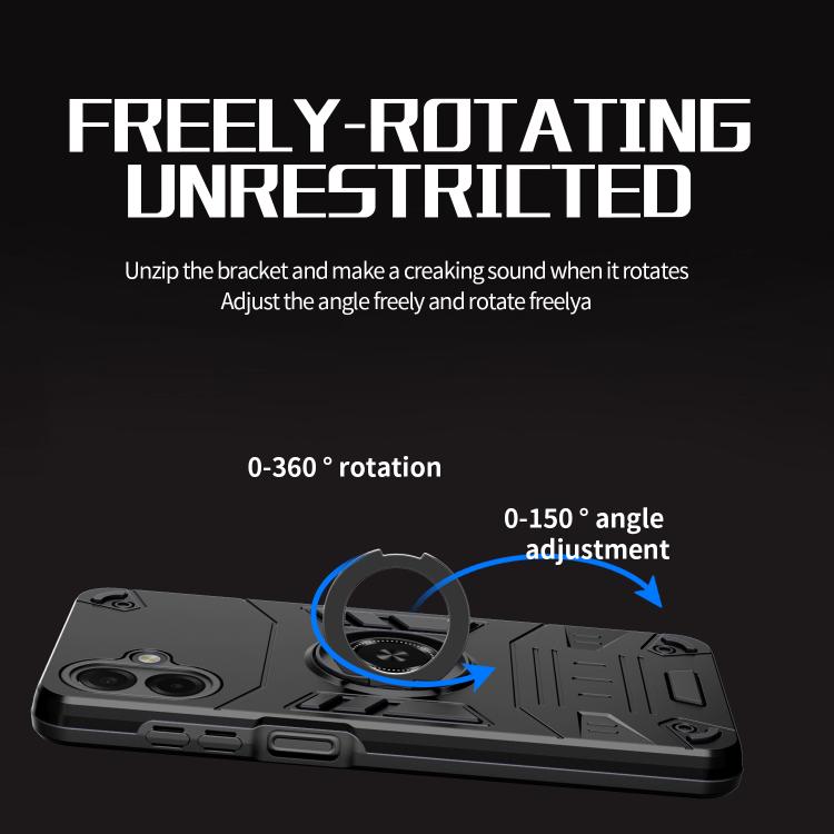 For Samsung Galaxy A07 4G Rotating Holder TPU Hybrid PC Phone Case