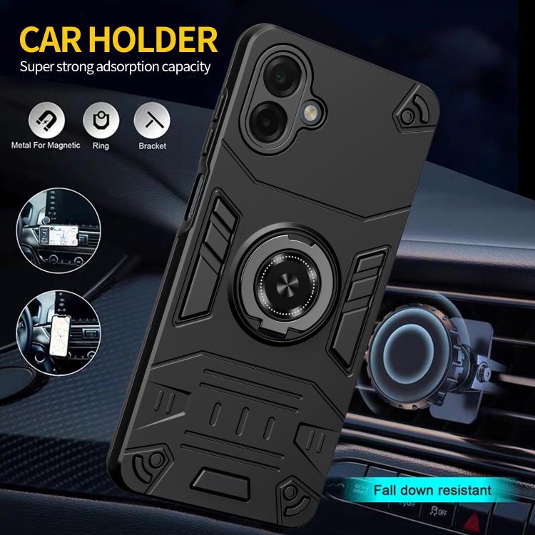 For Samsung Galaxy A07 4G Rotating Holder TPU Hybrid PC Phone Case